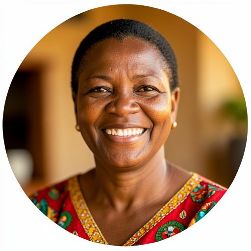 Portrait of Nana Adjoa B., an SHS 2 parent in Accra